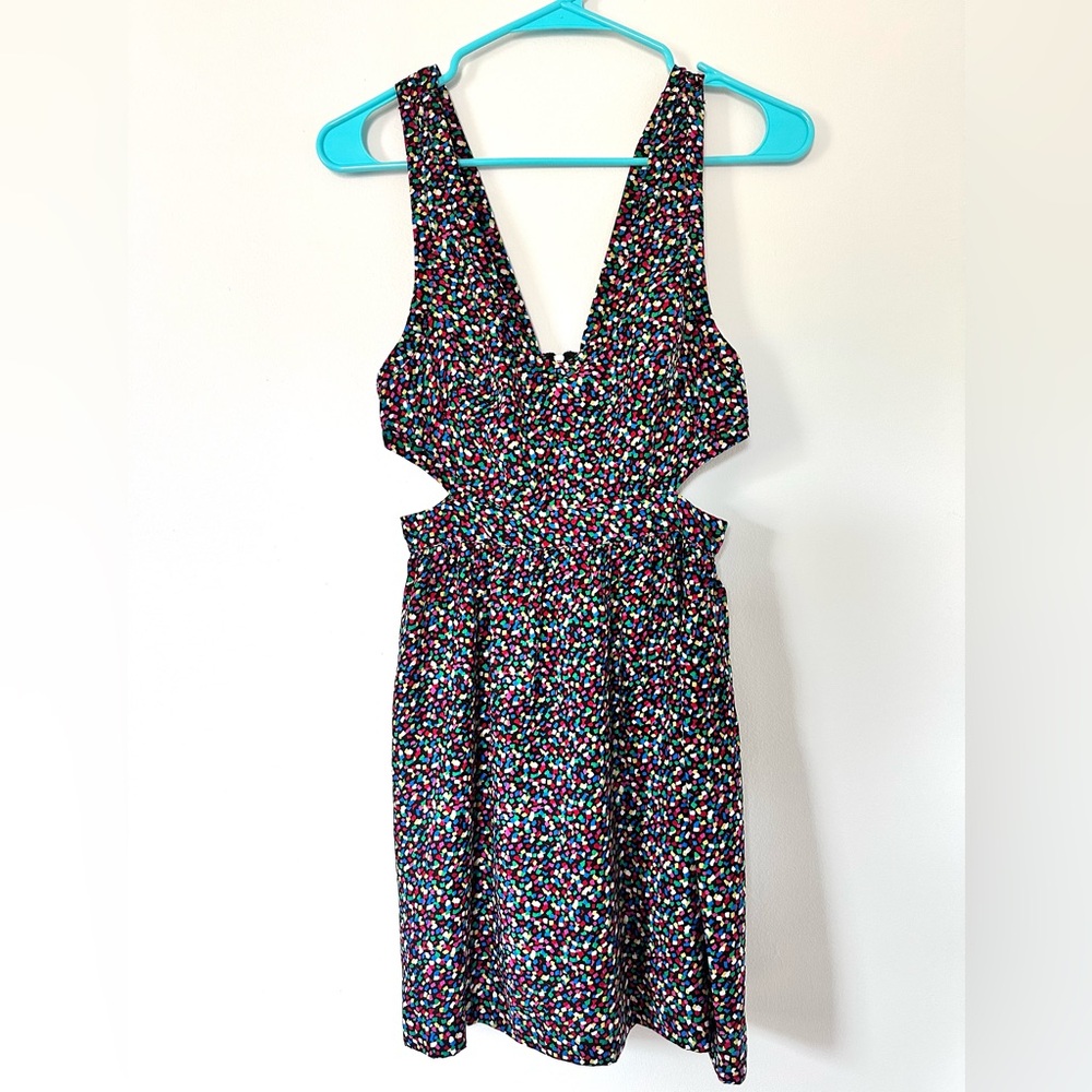 urban outfitters Multicolor confetti Sleeveless Cutout Dress fit and flare xs